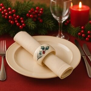 Lenox Napkin Rings Winter Greetings Set of 4 Vintage 2003 New in box unused